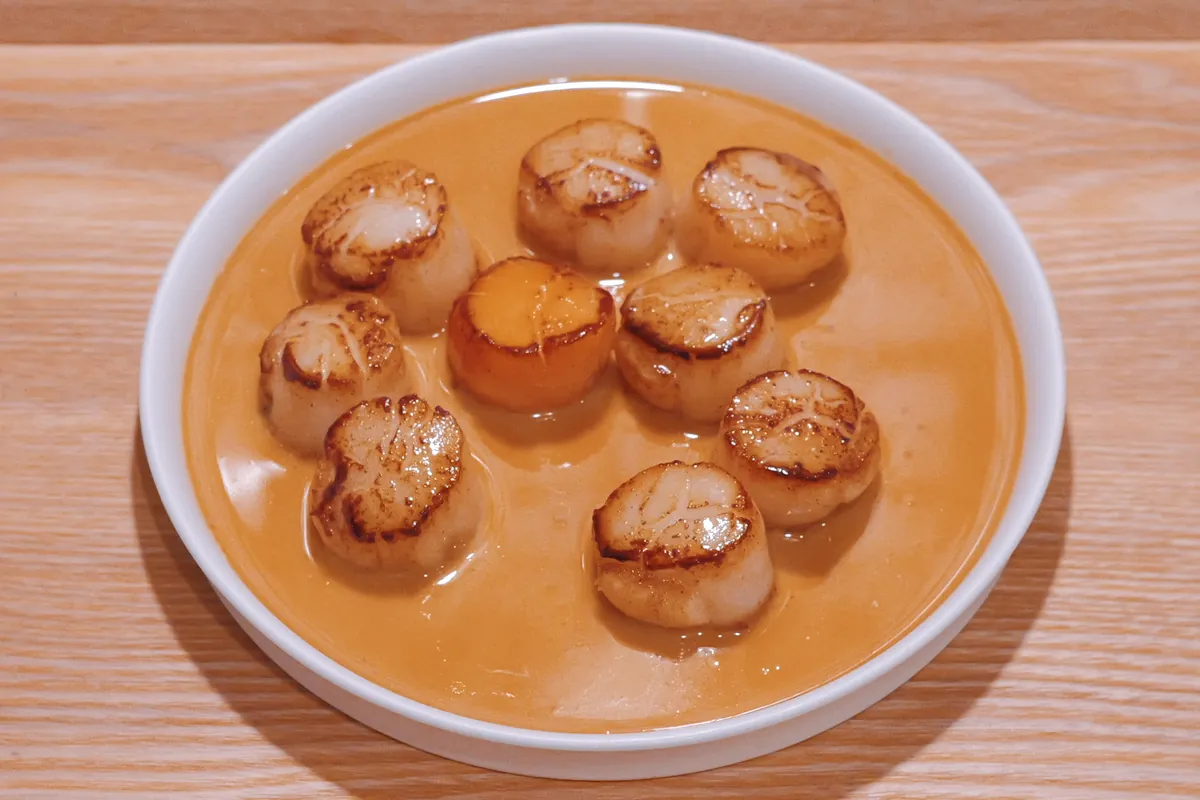 Recipe ホタテのソテー　オレンジクリームソースと共に